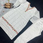 Zohra Luxe – Embroidered Faux Georgette Top, Pant & Dupatta Set