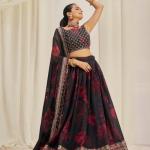 TF-326 | Floral Organza Lehenga Set with Zari & Sequins Work