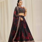 TF-326 | Floral Organza Lehenga Set with Zari & Sequins Work