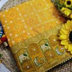 🌸 Panetar Bandhej Bliss – Traditional Art Silk Saree