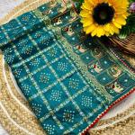 🌸 Panetar Bandhej Bliss – Traditional Art Silk Saree