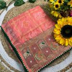 🌸 Panetar Bandhej Bliss – Traditional Art Silk Saree