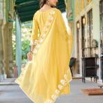 🌸 Mohini Elegance - Maska Cotton Kurti Set with Organza Silk Dupatta
