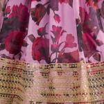 TF-327 | Organza Floral Lehenga Choli Set with Zari & Sequins Embroidery