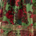 TF-330 | Organza Floral Print Lehenga Choli Set with Zari & Sequin Embroidery