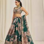 TF-331 | Luxe Floral Organza Lehenga Choli Set with Zari & Sequins Embellishments