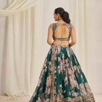 TF-331 | Luxe Floral Organza Lehenga Choli Set with Zari & Sequins Embellishments