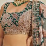 TF-331 | Luxe Floral Organza Lehenga Choli Set with Zari & Sequins Embellishments