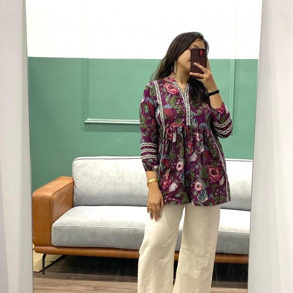 DT BRAND Summer Bliss Pure Cotton Designer Top – New Season Launch