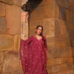 Raasha Chanderi Silk Embroidered Kurti Palazzo Dupatta Set – Cotton Thread Work Elegance
