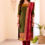 The Laxmi Mehendi Green Cotton Salwar Suit Set – Classic Grace, Everyday Comfort