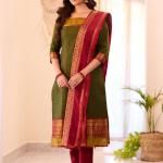 The Laxmi Mehendi Green Cotton Salwar Suit Set – Classic Grace, Everyday Comfort