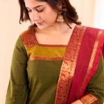 The Laxmi Mehendi Green Cotton Salwar Suit Set – Classic Grace, Everyday Comfort