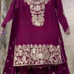 DT BRAND “One Level Up” Chinnon Silk Embroidered Plazzo Suit Set – ND-15039