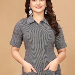 Myra Premium Cotton A-Line Gown – With Dual Front Pockets