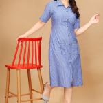 Myra Premium Cotton A-Line Gown – With Dual Front Pockets