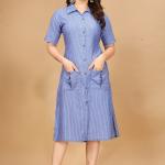 Myra Premium Cotton A-Line Gown – With Dual Front Pockets