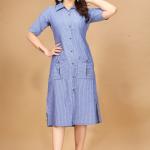 Myra Premium Cotton A-Line Gown – With Dual Front Pockets