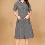 Myra Premium Cotton A-Line Gown – With Dual Front Pockets