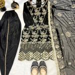 Nayra Designer Party Wear Dhoti Set – Crepe Silk with Sequin Embroidery & Dupatta