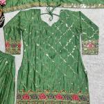 Zyrah Designer Chinon Silk Party Wear Set – Top, Sharara Palazzo & Dupatta (Style ND-5017)