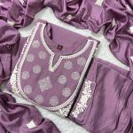Myra Summer Muslin Handwork Kurti Set – Dupatta & Pant Combo