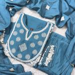 Myra Summer Muslin Handwork Kurti Set – Dupatta & Pant Combo