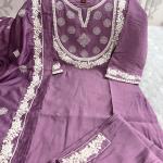 Myra Summer Muslin Handwork Kurti Set – Dupatta & Pant Combo