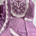 Myra Summer Muslin Handwork Kurti Set – Dupatta & Pant Combo