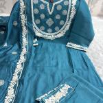Myra Summer Muslin Handwork Kurti Set – Dupatta & Pant Combo