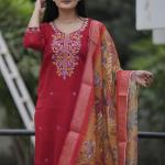 Vanya Luxe Premium Vichitra Silk Suit Set with Digital Chanderi Dupatta
