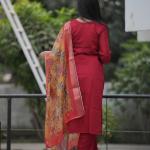 Vanya Luxe Premium Vichitra Silk Suit Set with Digital Chanderi Dupatta