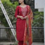 Vanya Luxe Premium Vichitra Silk Suit Set with Digital Chanderi Dupatta