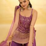 Zarifa Luxe – Embroidered Georgette Sharara Suit Set (TF-294)