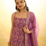 Zarifa Luxe – Embroidered Georgette Sharara Suit Set (TF-294)