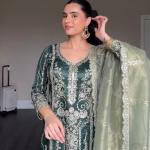 Ishara Heavy Chinnon Silk Embroidered Suit Set – Luxe Party Wear (Style ID: MF-453)