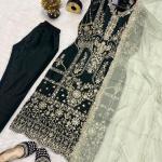 Ishara Heavy Chinnon Silk Embroidered Suit Set – Luxe Party Wear (Style ID: MF-453)