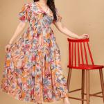 Eleganza – Georgette Long Maxi Dress (M to 3XL)