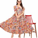 Eleganza – Georgette Long Maxi Dress (M to 3XL)