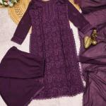 Zoya Grace – Faux Georgette Embroidered Co-Ord Set with Dupatta