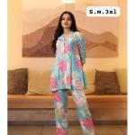 FloraGleam – Muslin Silk Printed Co-ord Set with Sequin Embroidery
