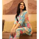 FloraGleam – Muslin Silk Printed Co-ord Set with Sequin Embroidery