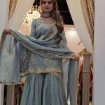 ✨ Zeenat Elite – Embroidered Chinon Silk Sharara Suit Set