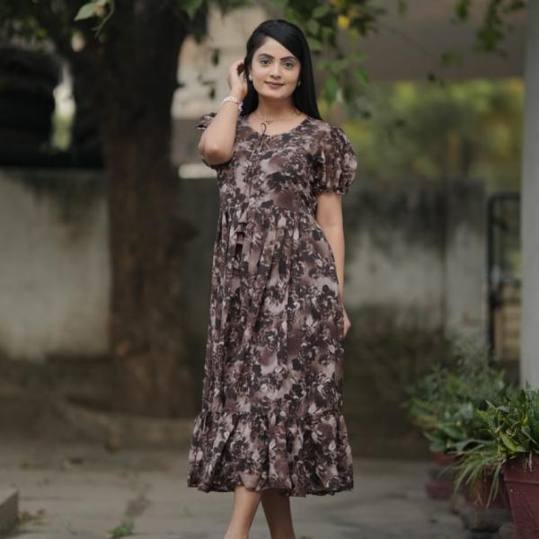 🌸 GraceFlow Georgette Maxi Dress
