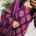 🌿 Ajarakh Heritage – Pure Cambric Cotton 3-Piece Suit Set