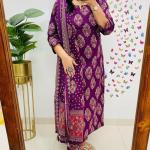 🌿 Ajarakh Heritage – Pure Cambric Cotton 3-Piece Suit Set
