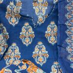 🌿 Ajarakh Heritage – Pure Cambric Cotton 3-Piece Suit Set