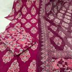 🌿 Ajarakh Heritage – Pure Cambric Cotton 3-Piece Suit Set