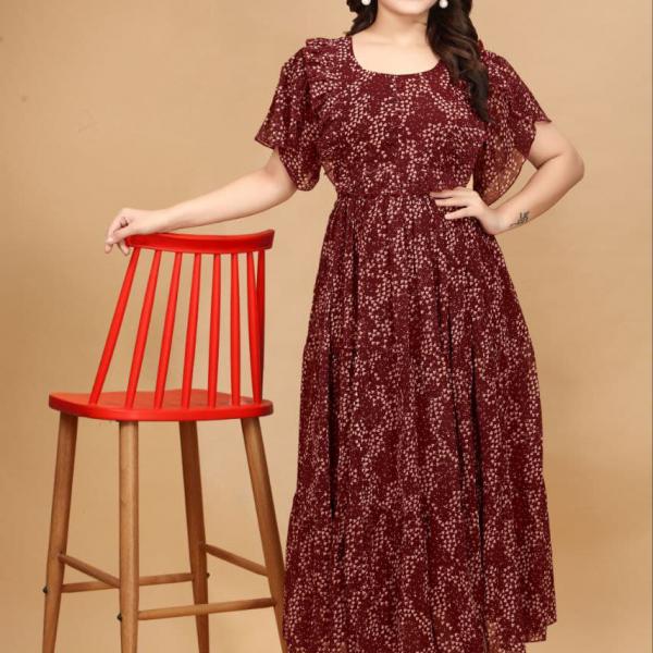 GlamEase Georgette Maxi Dress