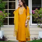 ✨ Royal Grace - Heavy Embroidered Roman Silk Suit Set